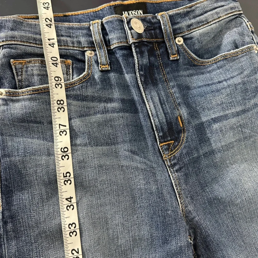 Hudson Heartbreaker High Rise Distressed Bootcut Denim Jeans Blue Size 25‎